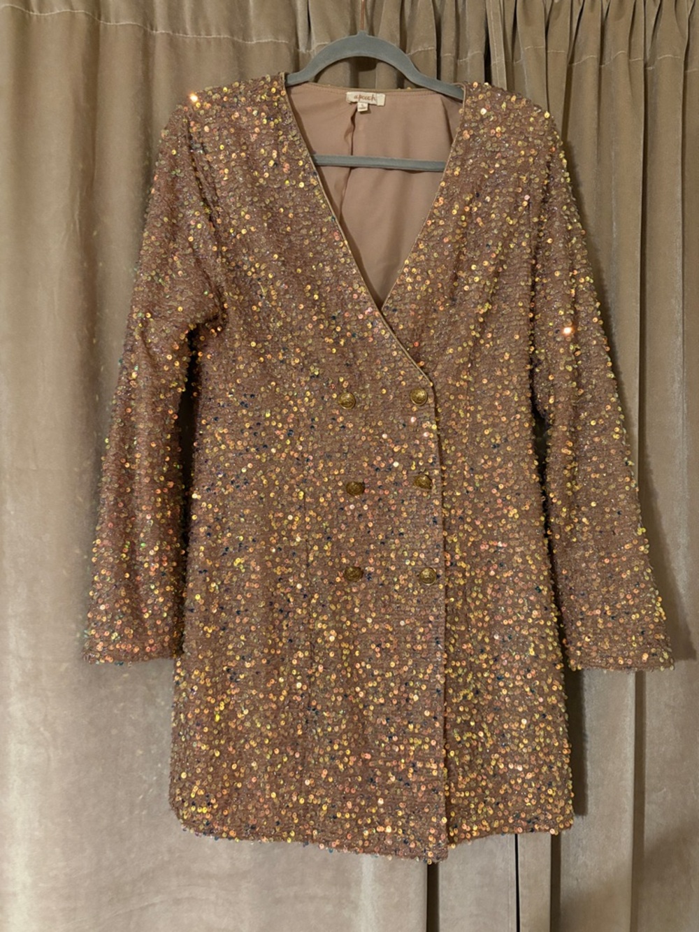 Sequin Embellished Brown Party Dress